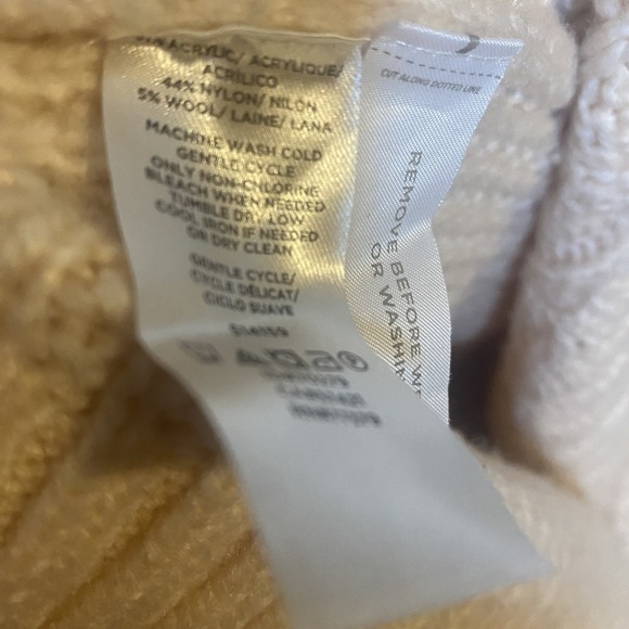 Ann Taylor blush pink chunky knit wool blend turtle neck sweater size medium - Picture 6 of 6